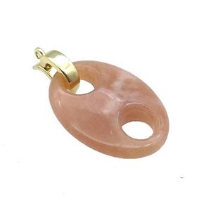 Peach Sunstone Pignose Pendant, approx 18-25mm