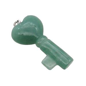 Green Aventurine Key Pendant, approx 22-40mm