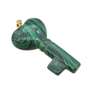 Green Synthetic Malachite Key Pendant, approx 22-40mm