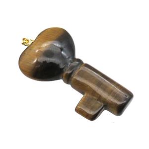 Tiger Eye Stone Key Pendant, approx 22-40mm