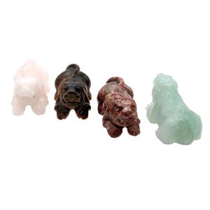 Mix Gemstone Dog No Hole, approx 16-30mm