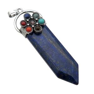 Blue Lapis Lazuli Arrowhead Pendant Chakra Antique Silver, approx 17-50mm