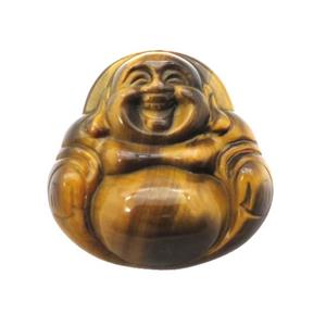 Natural Tiger Eye Stone Buddha Pendant, approx 34-35mm