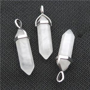 Natural Crystal Quartz Bullet Pendant, approx 8x30mm