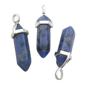 Dumortierite Bullet Pendant Blue Dye, approx 8x30mm