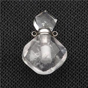 Crystal Quartz Perfume Bottle Pendant, approx 17-26mm