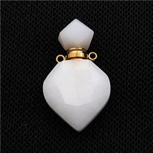 White Jade Perfume Bottle Pendant, approx 18-30mm