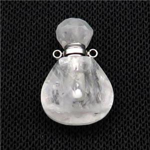 Natural Clear Quartz Perfume Bottle Pendant, approx 17-24mm