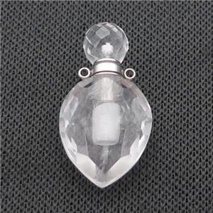 Crystal Quartz Perfume Bottle Pendant, approx 20-38mm