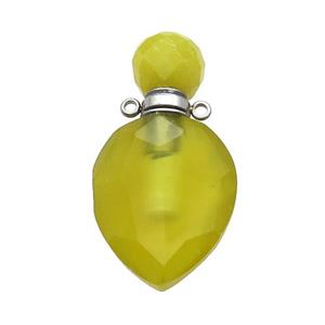 Natural Lemon Jade Perfume Bottle Pendant, approx 20-38mm