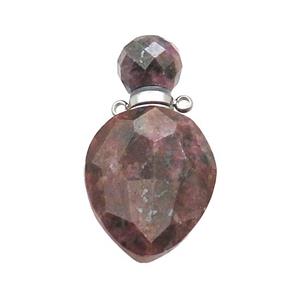 Natural Rhodonite Perfume Bottle Pendant Pink, approx 20-38mm