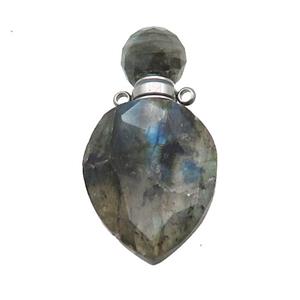 Natural Labradorite Perfume Bottle Pendant, approx 20-38mm