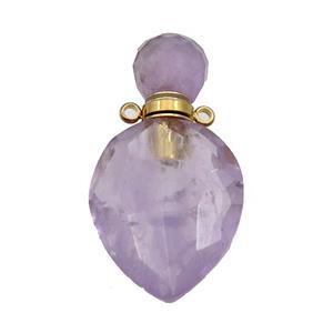 Natural Amethyst Perfume Bottle Pendant Lt.purple, approx 20-38mm