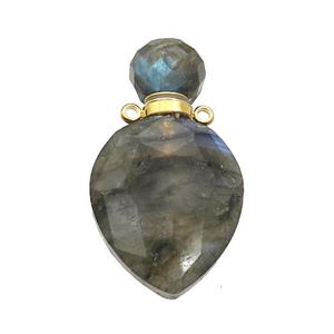 Natural Labradorite Perfume Bottle Pendant, approx 20-38mm