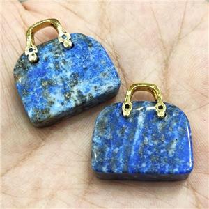 Natural Blue Lapis Lazuli Bag Pendant, approx 20-24mm