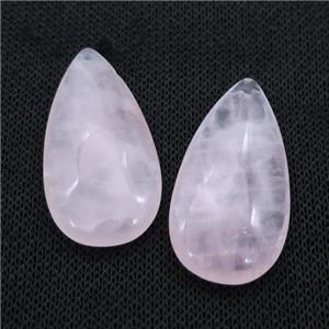 Pink Rose Quartz Teardrop Pendant, approx 20-40mm