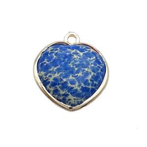 Blue Imperial Jasper Heart Pendant, approx 17mm