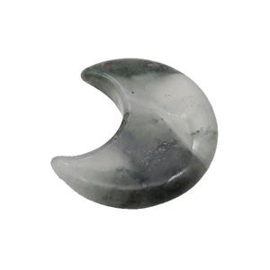 White Black Jasper Moon Pendant Undrilled, approx 28-30mm