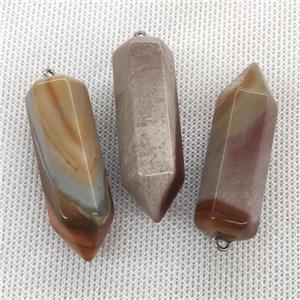 Natural Ocean Agate Bullet Pendant, approx 15-45mm