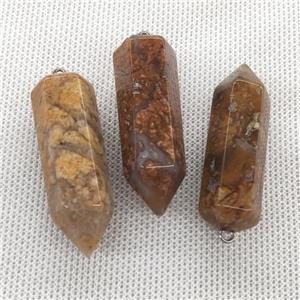 Natural Brown Cherry Agate Bullet Sakura Pendant, approx 15-45mm