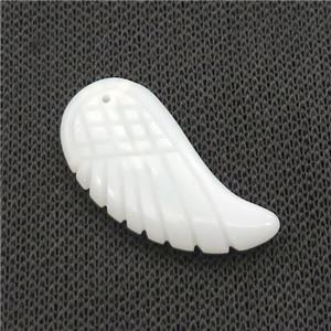 White Jade Angel Wings Pendant, approx 17-35mm