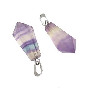 Natural Fluorite Teardrop Pendant Multicolor, approx 13-23mm