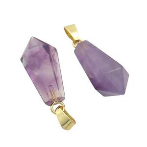 Natural Purple Fluorite Teardrop Pendant, approx 13-23mm