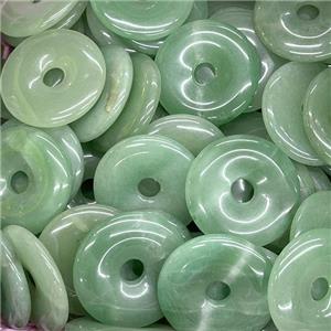 Natural Green Aventurine Donut Pendant, approx 40mm