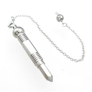 Alloy Pendulum Pendant With Chain Platinum Plated, approx 12-70mm, 8mm, 16cm length