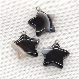 Agate Druzy Star Pendant Black, approx 24mm