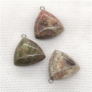 Natural Ocean Jasper Triangle Pendant Multicolor, approx 25mm