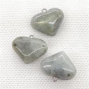 Natural Labradorite Heart Pendant, approx 20-25mm