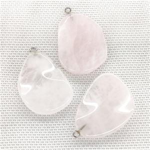 Natural Pink Rose Quartz Teardrop Pendant Twist, approx 25-40mm