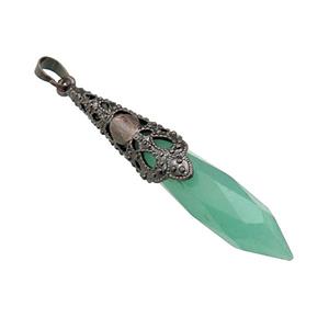 Natural Green Aventurine Pendulum Pendant Antique Red, approx 10-60mm