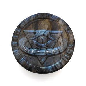 Eye Of Horus Charms Labradorite Pendant, approx 48mm