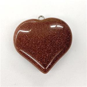 Golden Sandstone Heart Pendant, approx 40mm