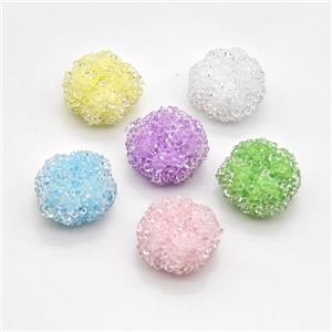 Resin Round Beads Mixed Color, approx 16mm