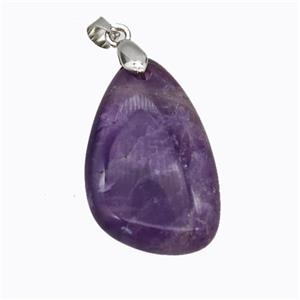 Natural Purple Amethyst Teardrop Pendant, approx 18-30mm