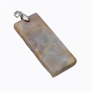 Natural Indian Agate Rectangle Pendant, approx 20-50mm