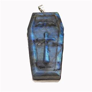 Natural Labradorite Cross Pendant Carved, approx 26-50mm