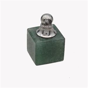 Natural Green Aventurine Perfume Bottle Pendant Cube, approx 12x12mm