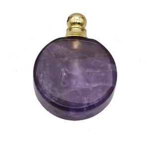 Natural Purple Amethyst Perfume Bottle Pendant, approx 20mm