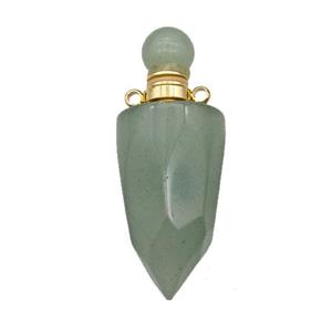 Natural Green Aventurine Perfume Bottle Pendant Bullet, approx 16-40mm