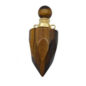 Natural Tiger Eye Stone Perfume Bottle Pendant Bullet, approx 16-40mm