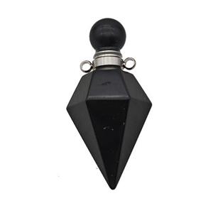 Natural Black Obsidian Perfume Bottle Pendant, approx 18-40mm