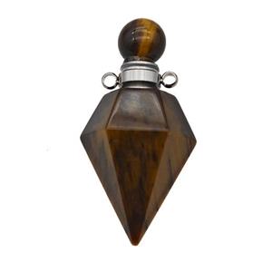 Natural Tiger Eye Stone Perfume Bottle Pendant, approx 18-40mm