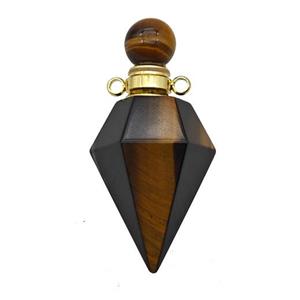 Natural Tiger Eye Stone Perfume Bottle Pendant, approx 18-40mm