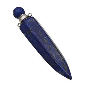 Natural Blue Lapis Lazuli Perfume Bottle Pendant Bullet, approx 12-60mm