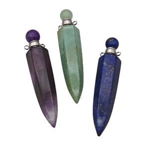 Natural Gemstone Perfume Bottle Pendant Bullet Mixed, approx 12-60mm