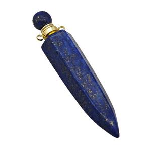 Natural Blue Lapis Lazuli Perfume Bottle Pendant Bullet, approx 12-60mm